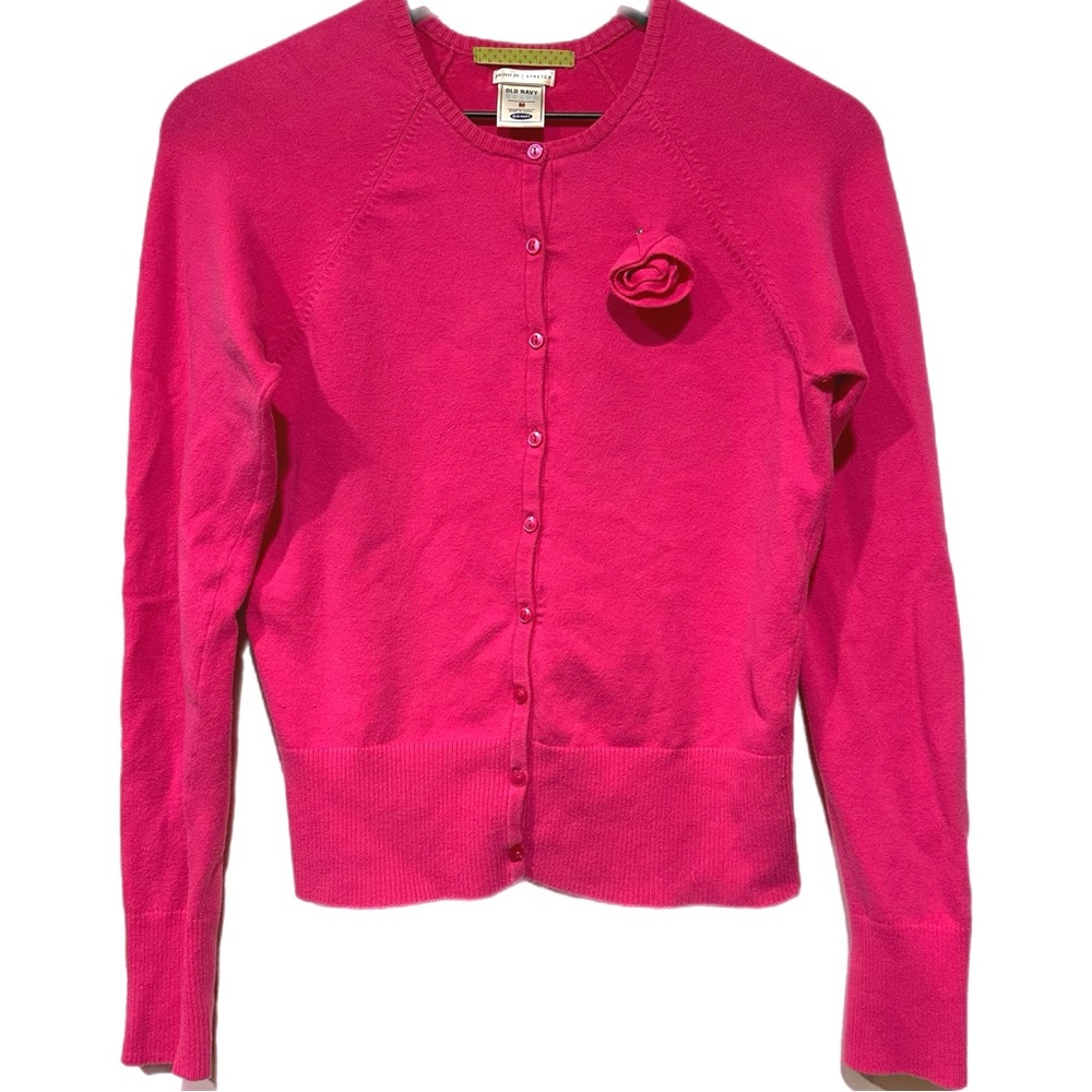 Old Navy Perfect Fit Stretch Pink Rose Cardigan Sweater